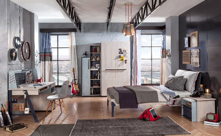 Atlas del dormitorio de un adolescente
